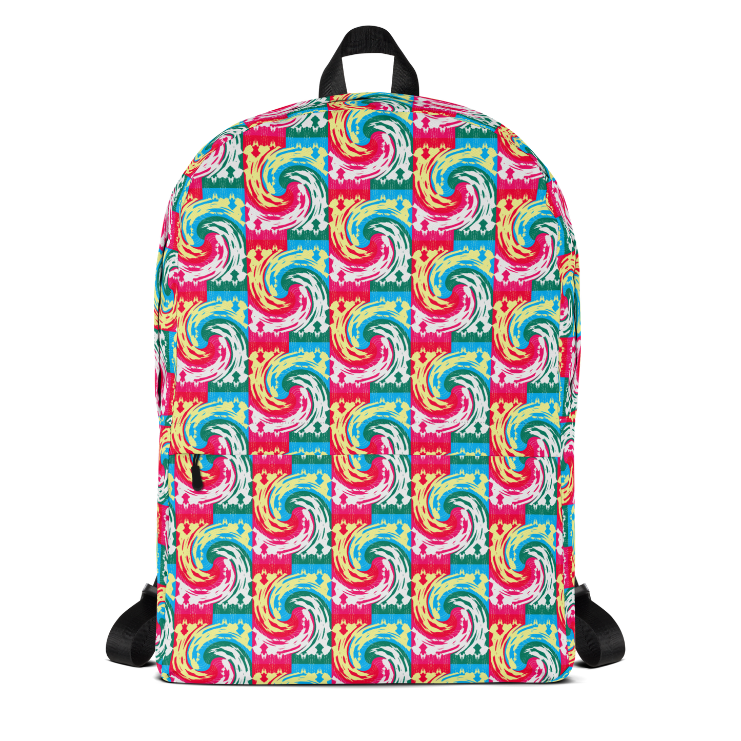 Backpack w/ Front Pocket (Pink Waves)