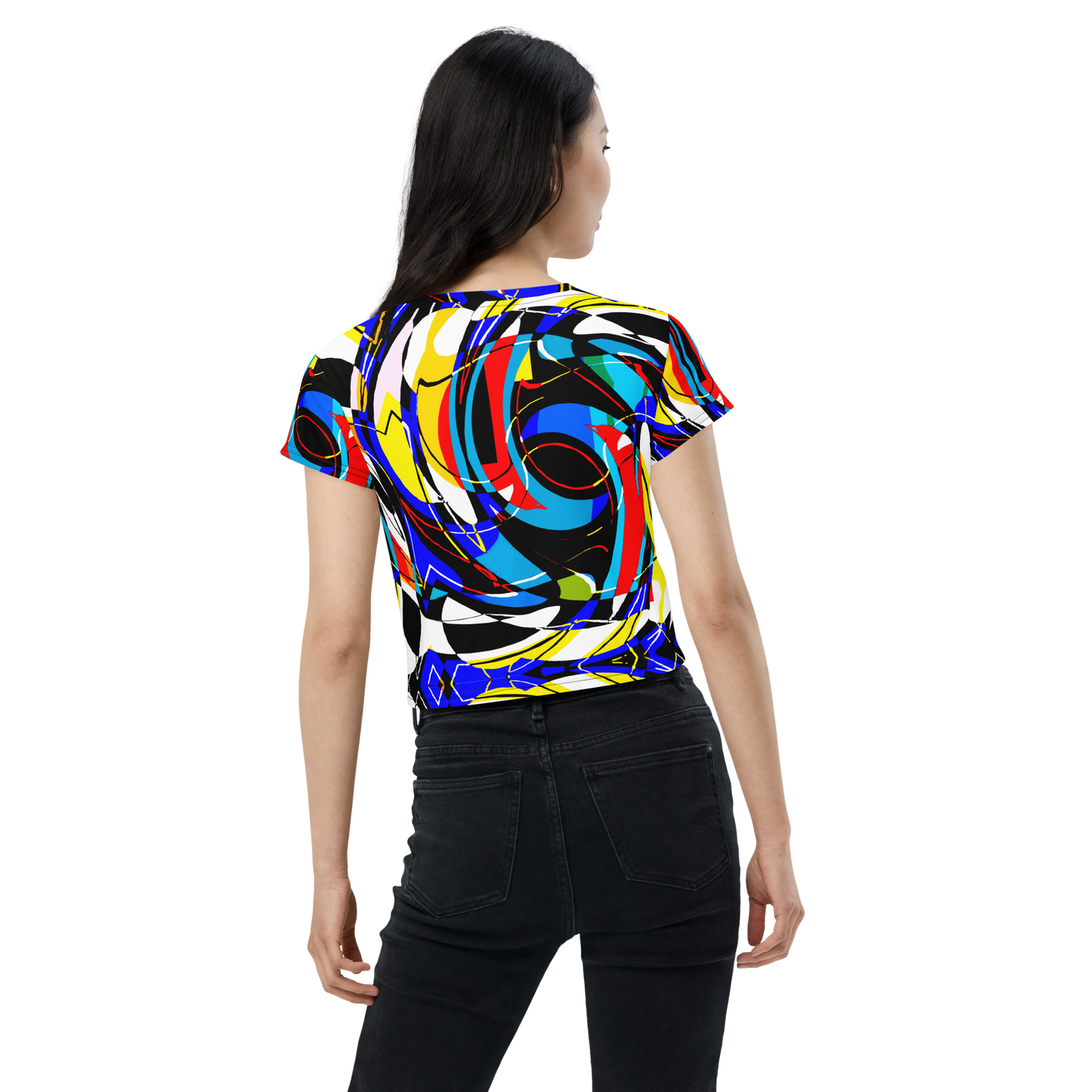 Crop Tee (Blue Swirls)