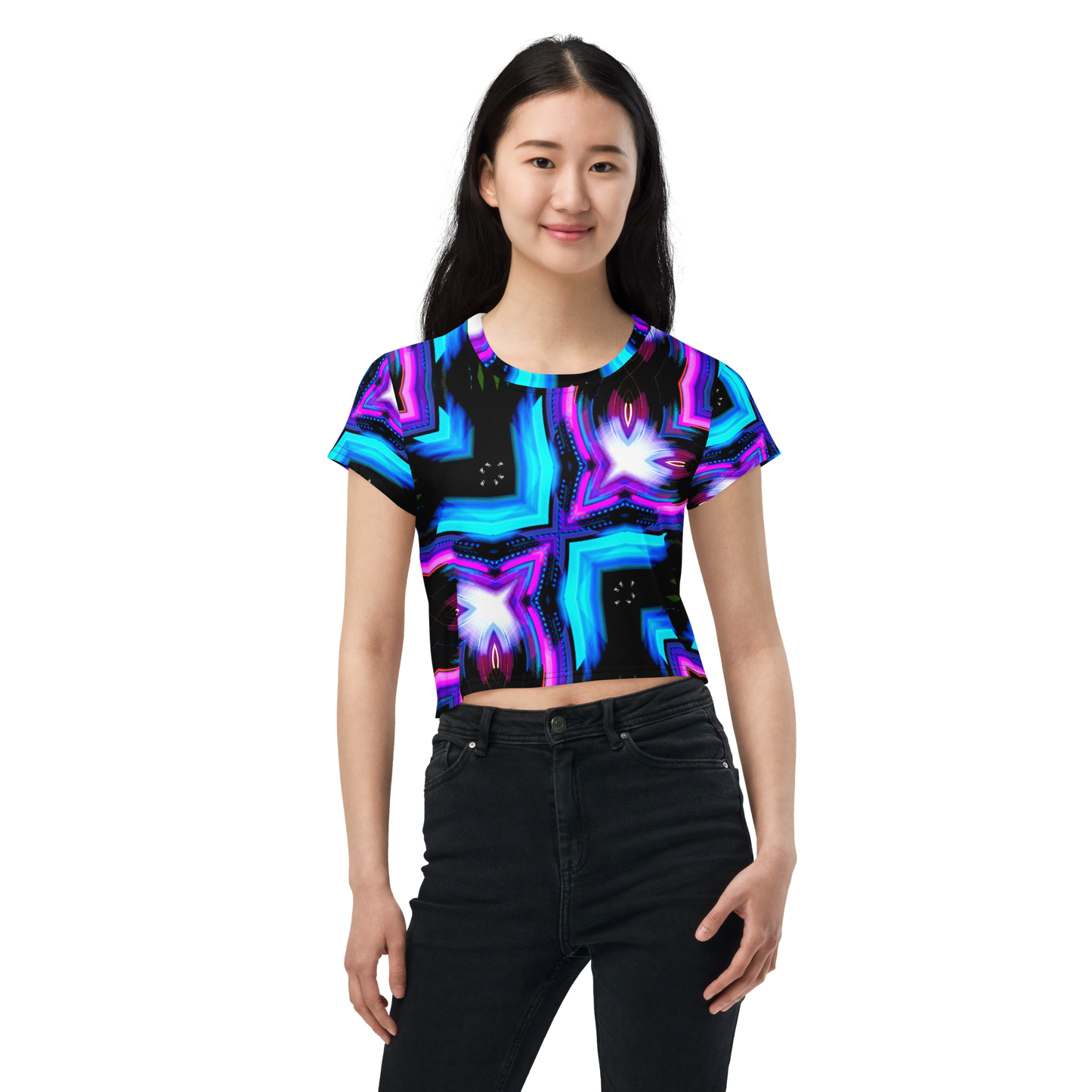Crop Tee (Neon Purple & Blue)