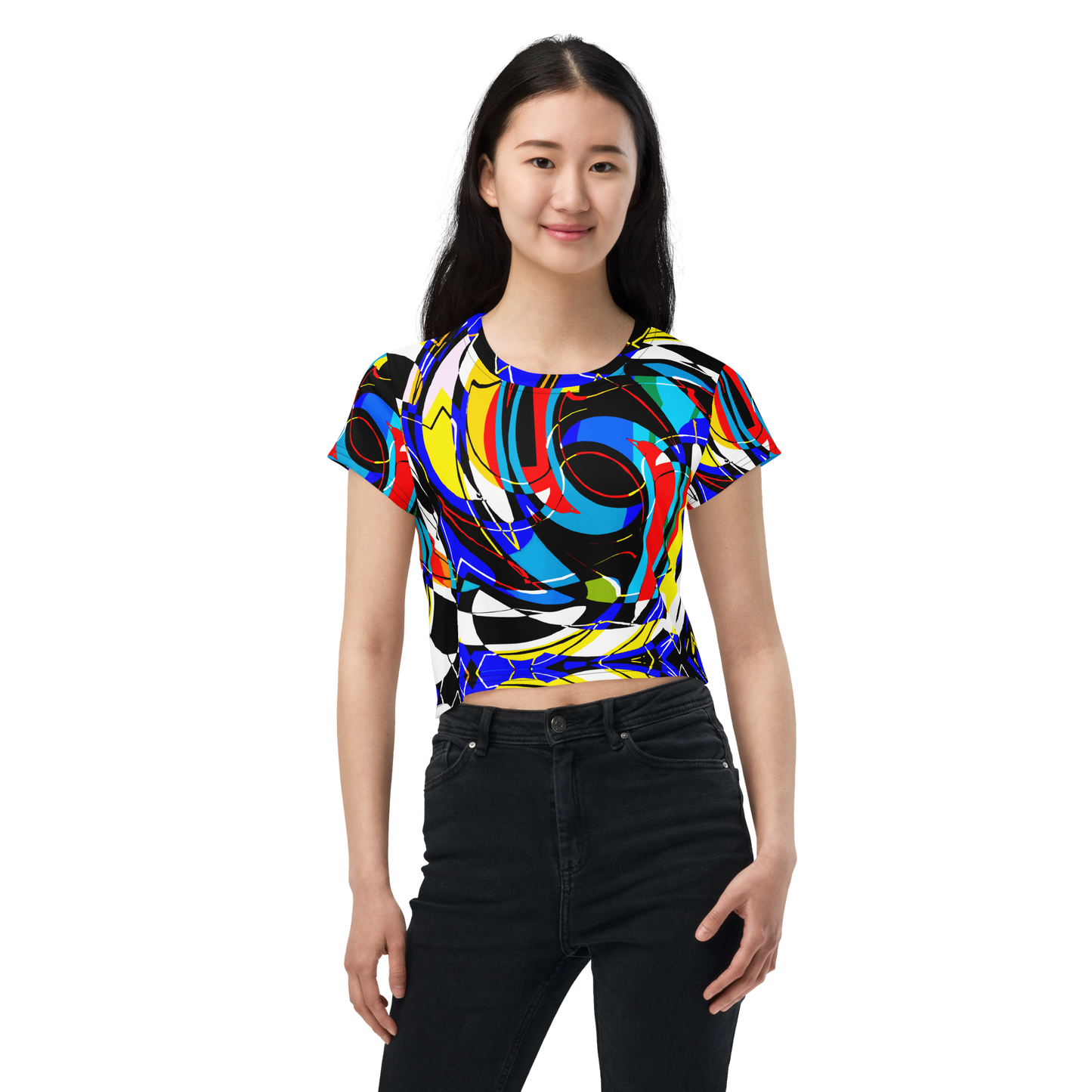 Crop Tee (Blue Swirls)