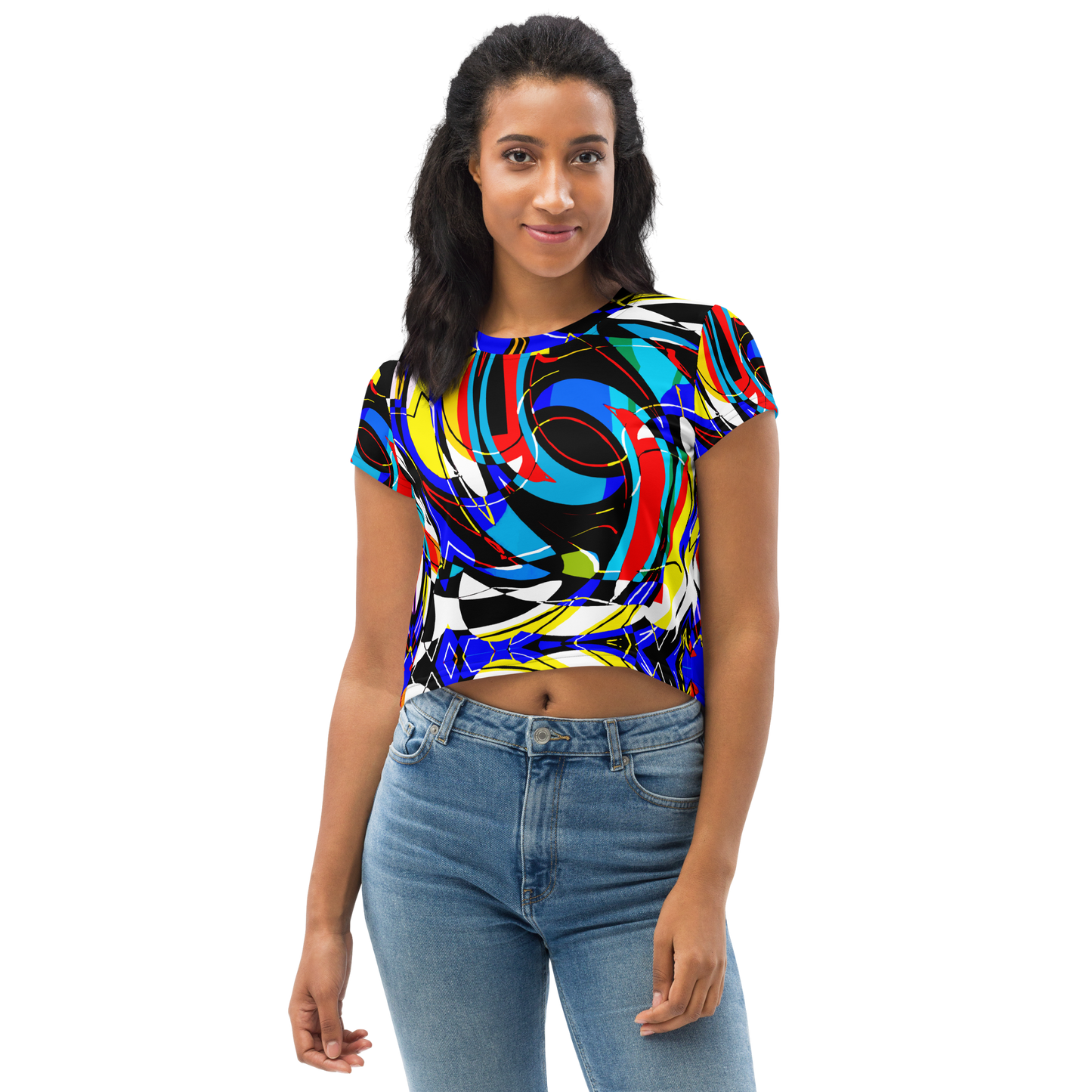 Crop Tee (Blue Swirls)