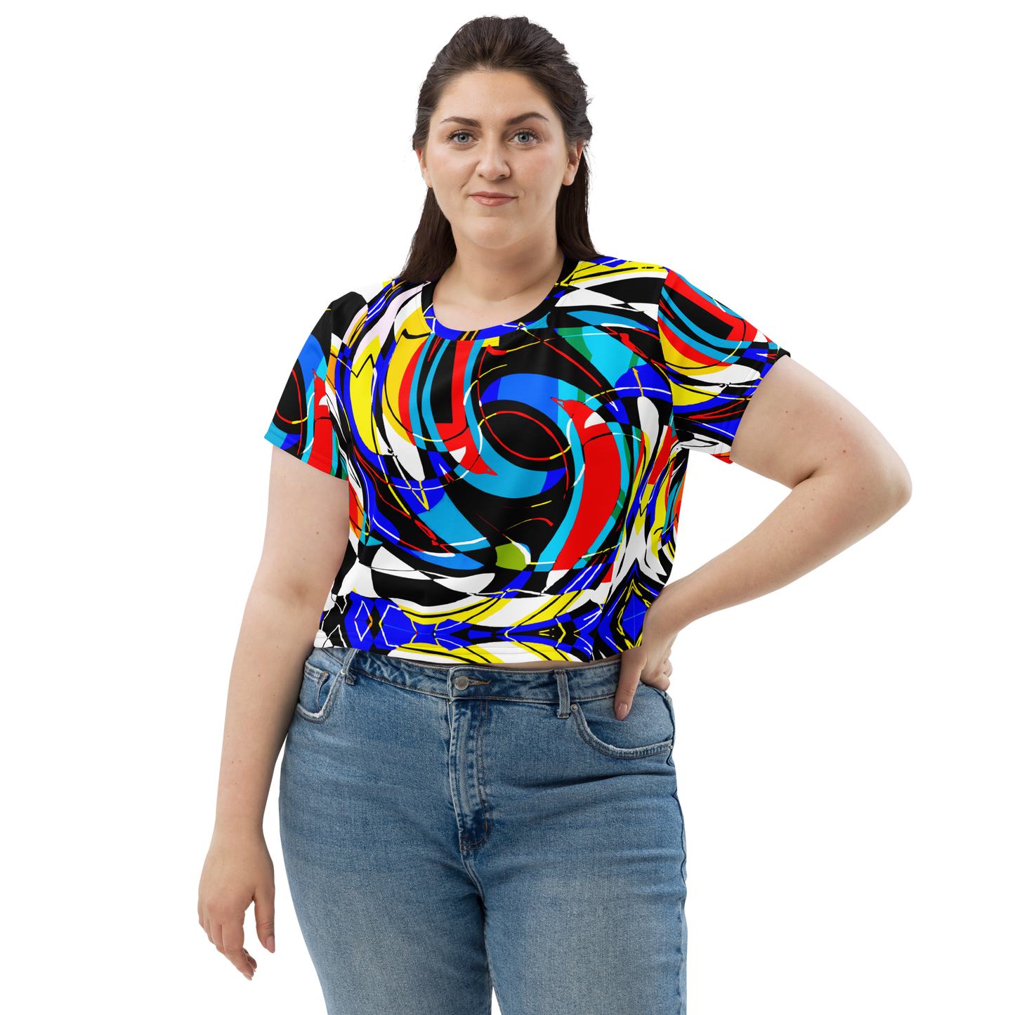Crop Tee (Blue Swirls)