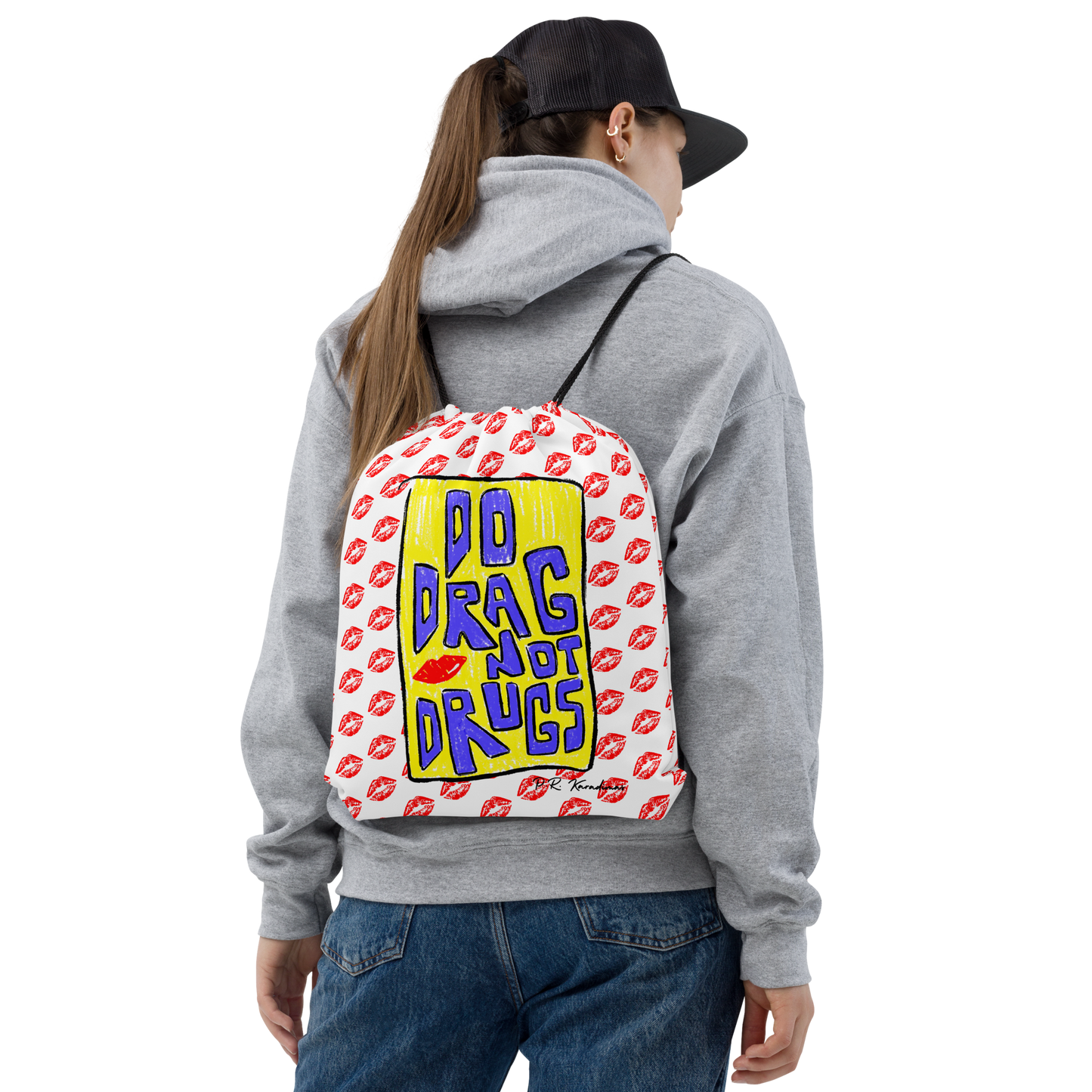 Drawstring bag (Do Drag Not Drugs)
