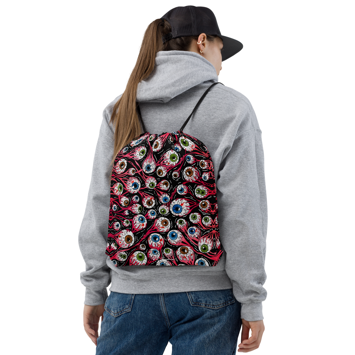 Drawstring bag (Eyeballs|Black)