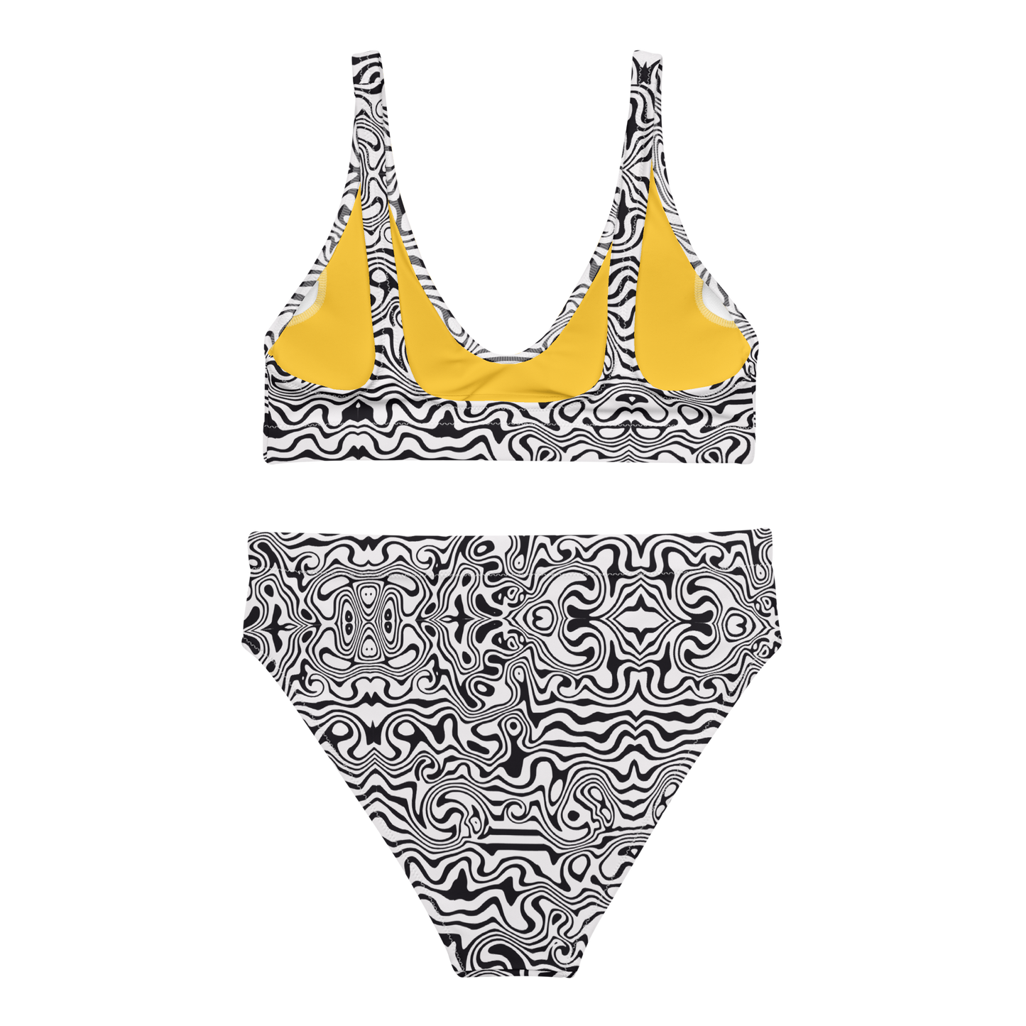 High-waisted bikini (Noir Noodle)