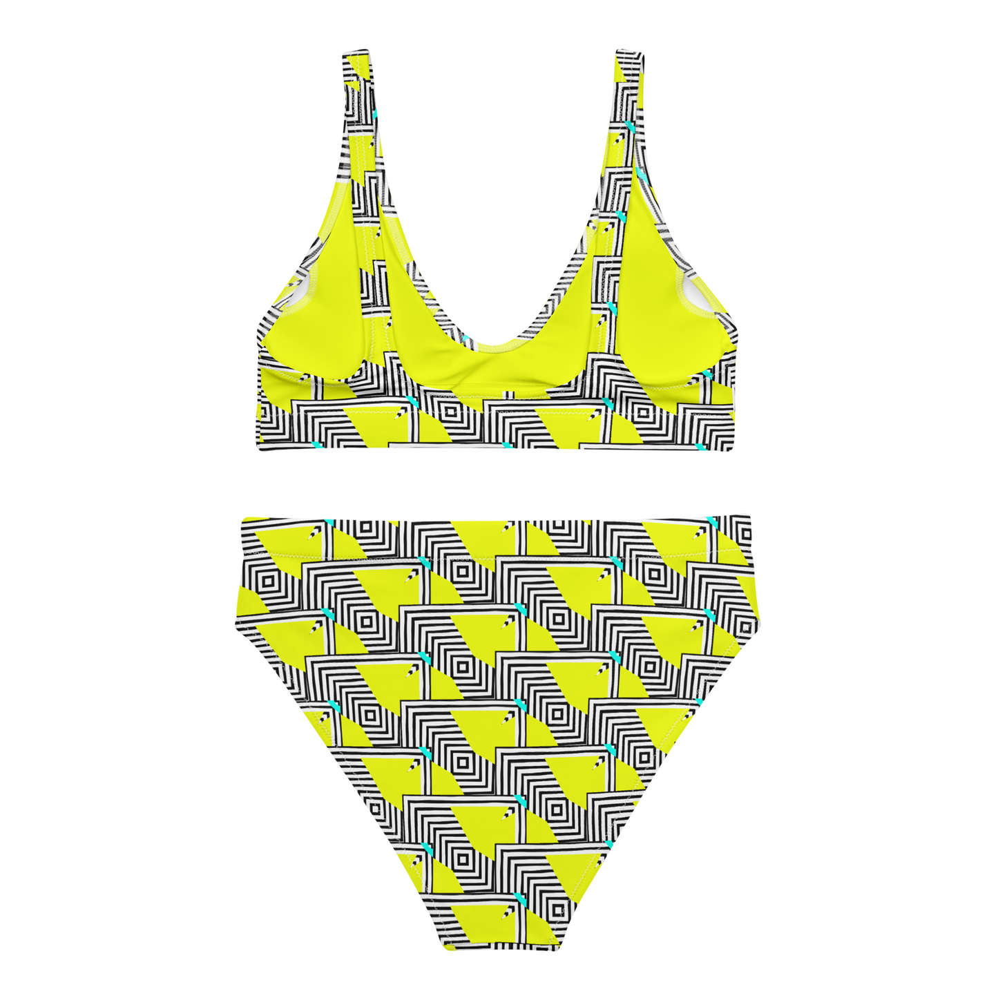 High-waisted bikini (Retro Yellow)