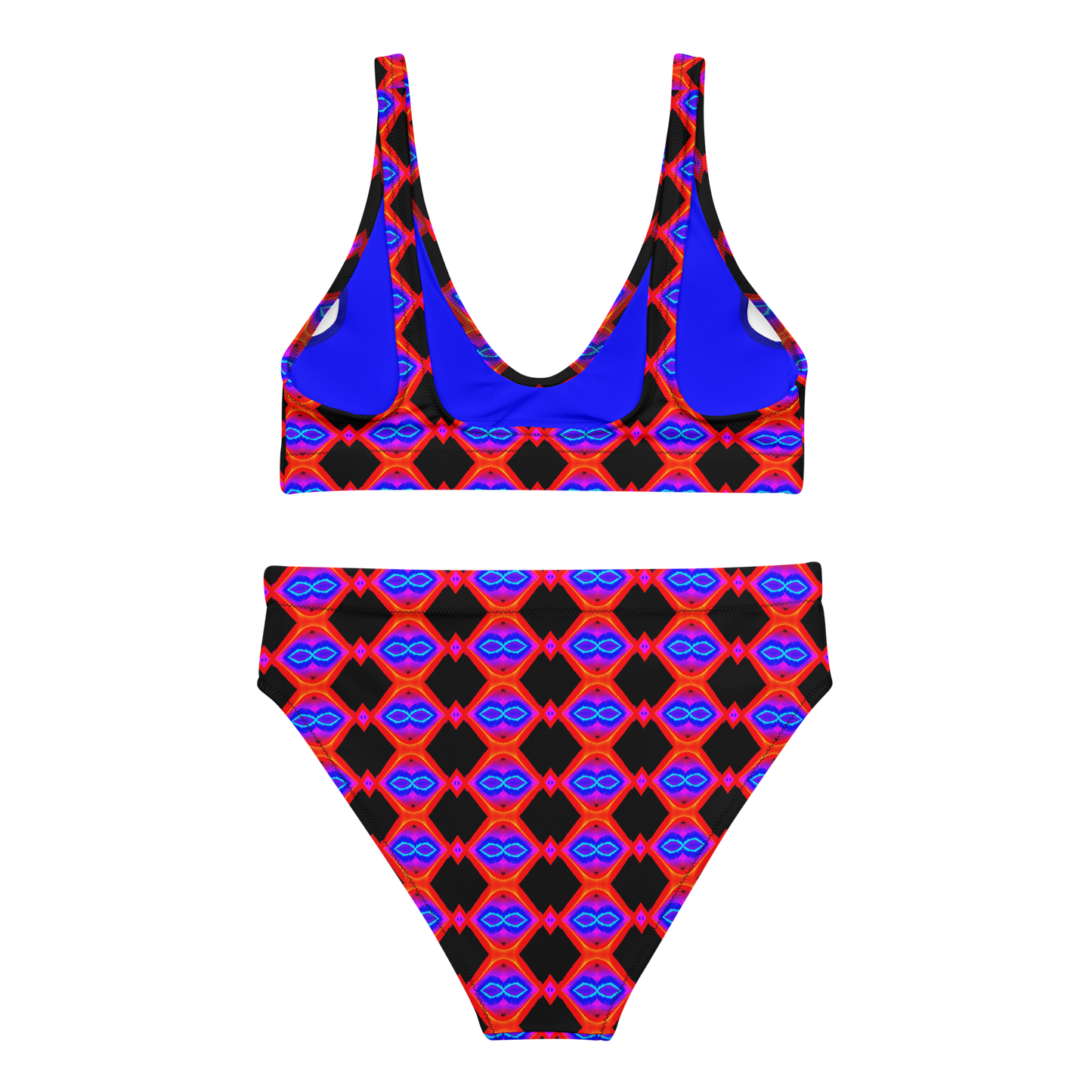 High-waisted bikini (Neon Honeycomb)