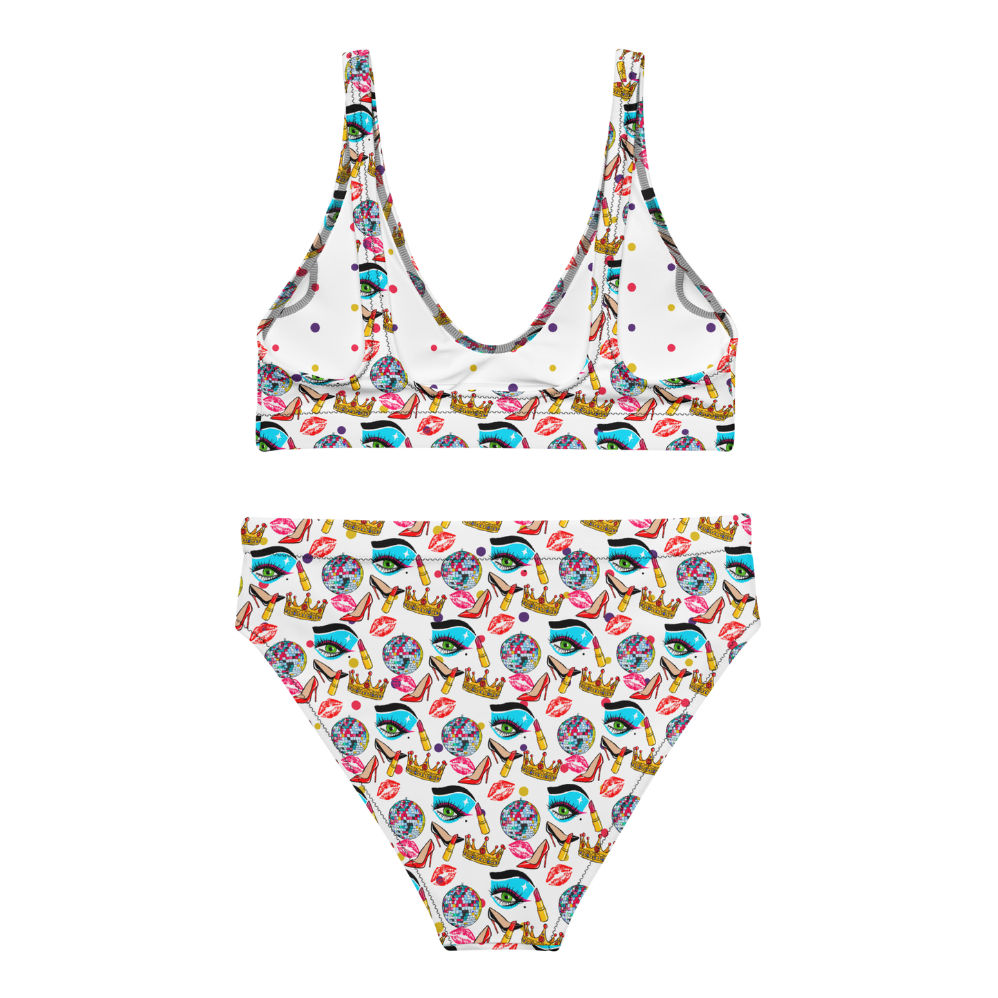 High-waisted bikini (Drag|Polka Dots)