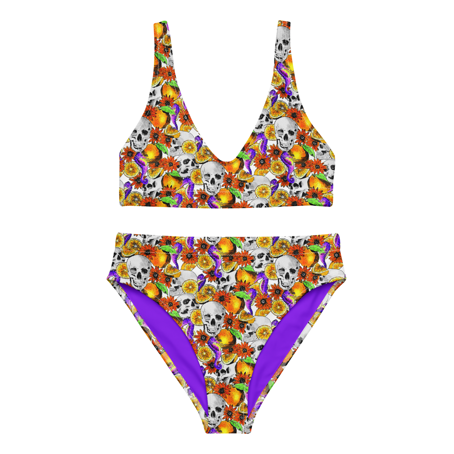 High-waisted bikini (Skulls & Oranges)