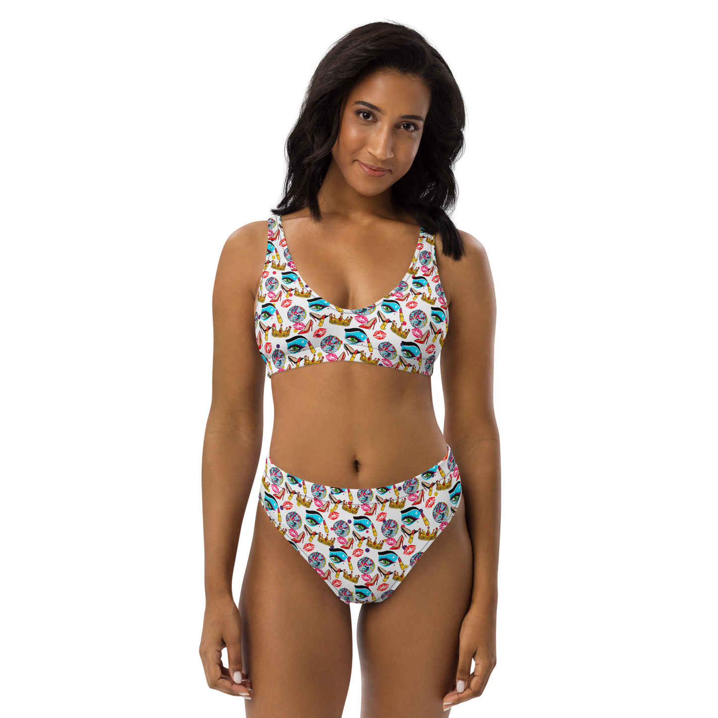 High-waisted bikini (Drag|Polka Dots)