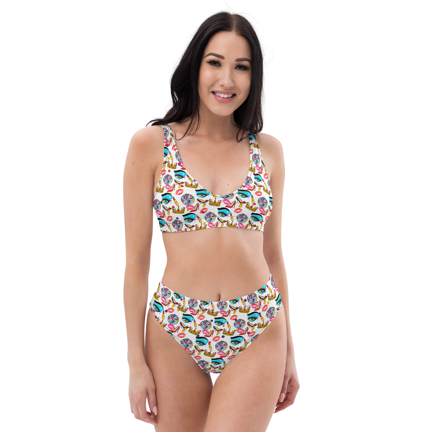 High-waisted bikini (Drag|Polka Dots)