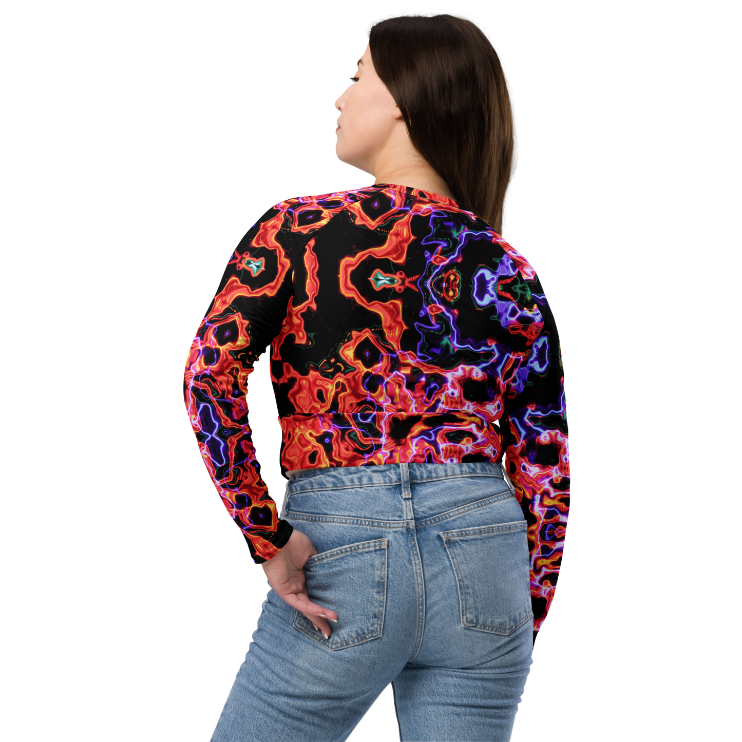 Long-sleeve crop top (Lava lamp)