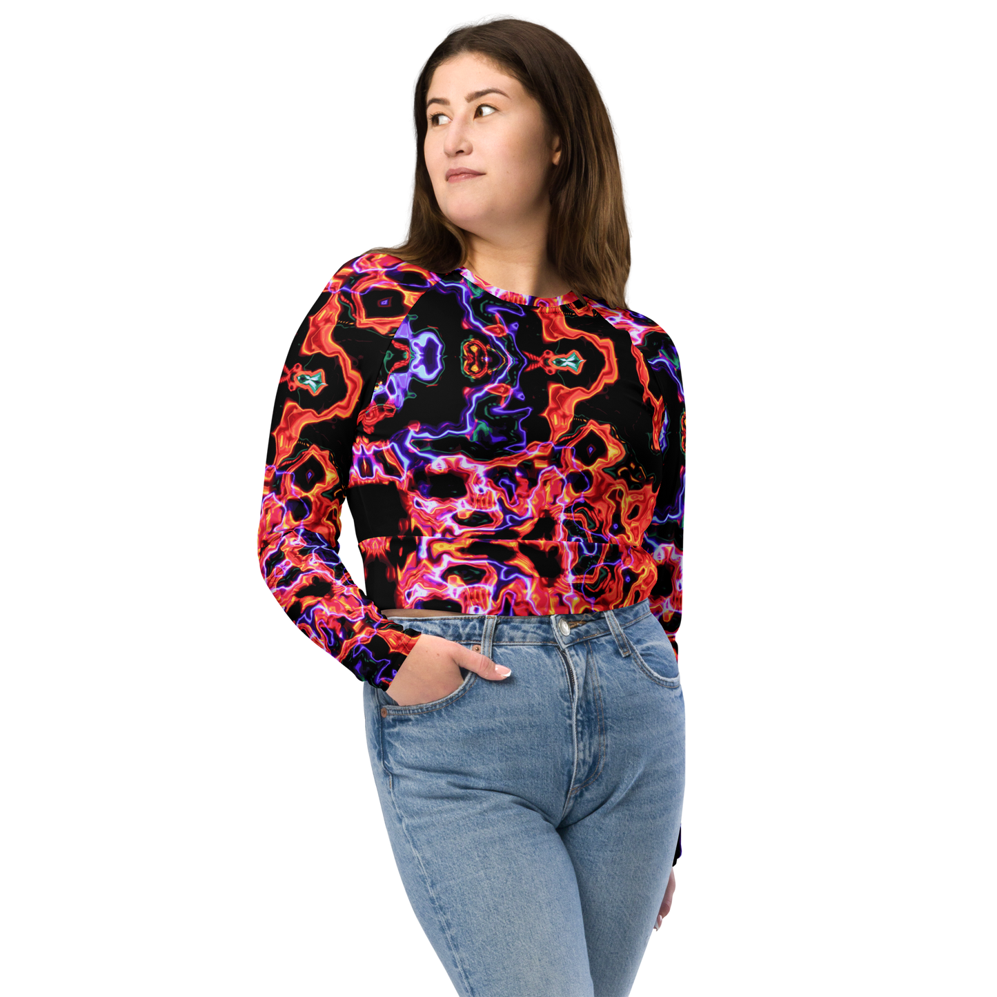 Long-sleeve crop top (Lava lamp)