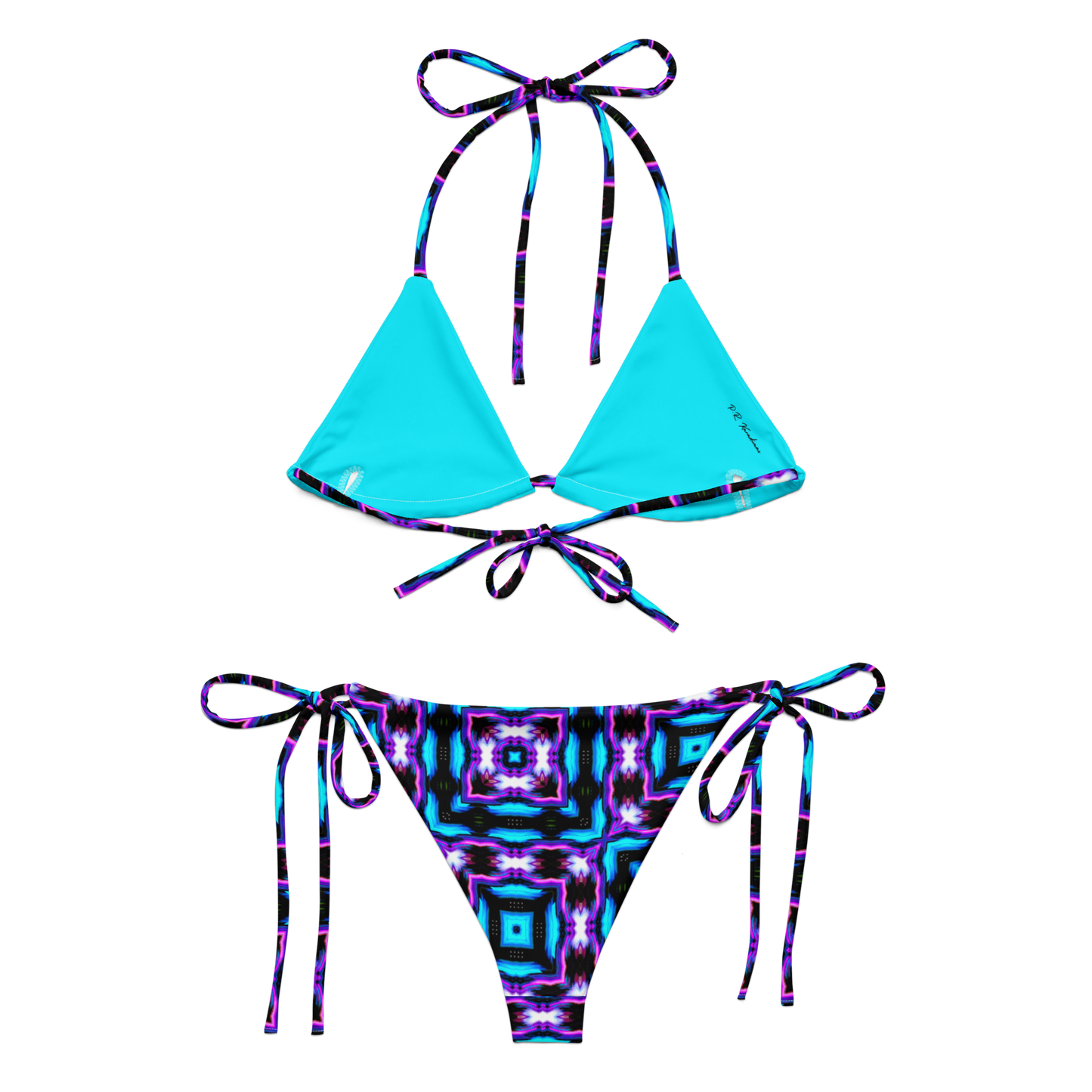 String bikini (Neon Purple & Blue)