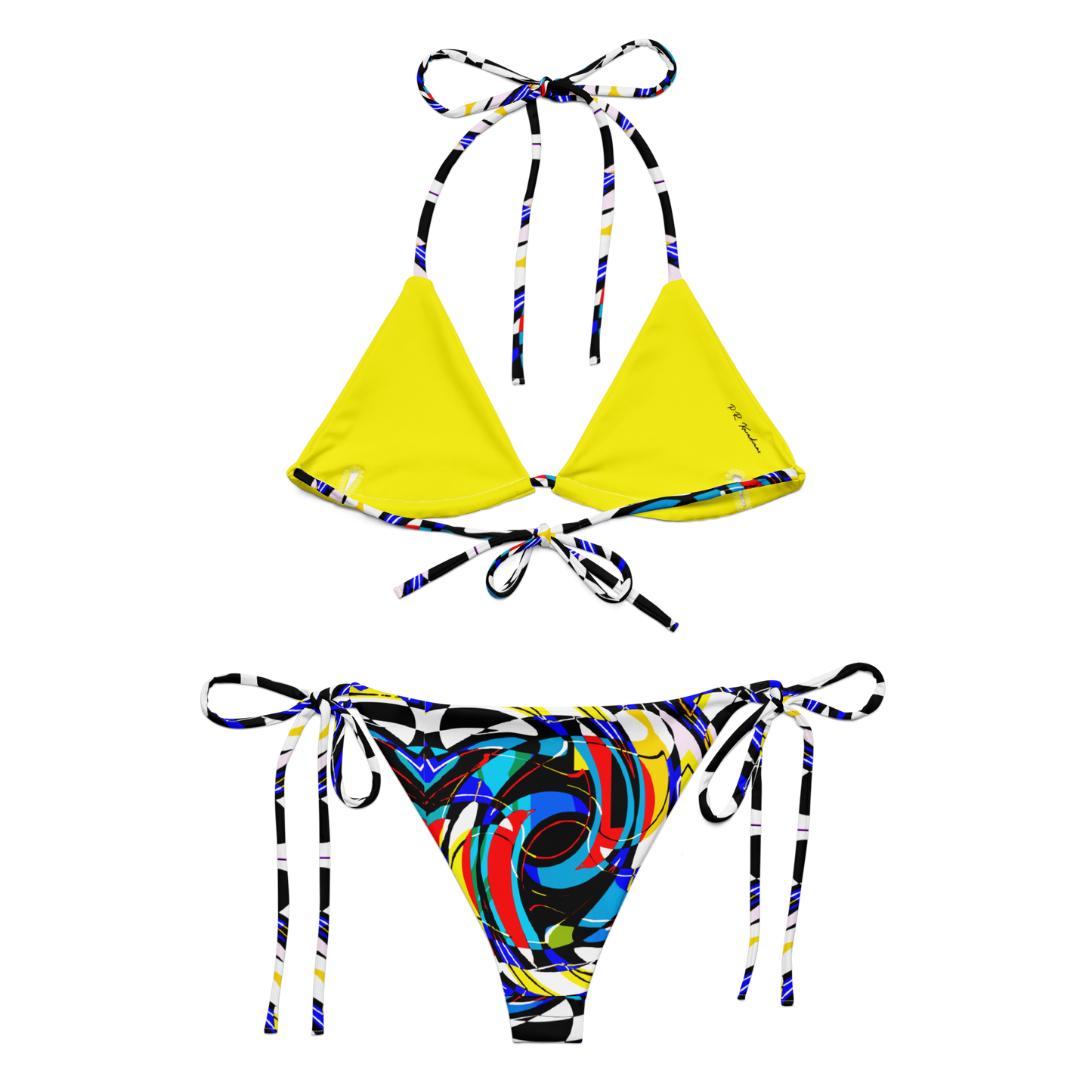 String bikini (Blue Swirls)