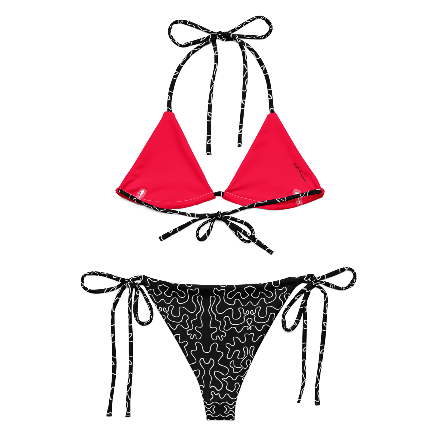 String bikini (Black & White Squiggle)