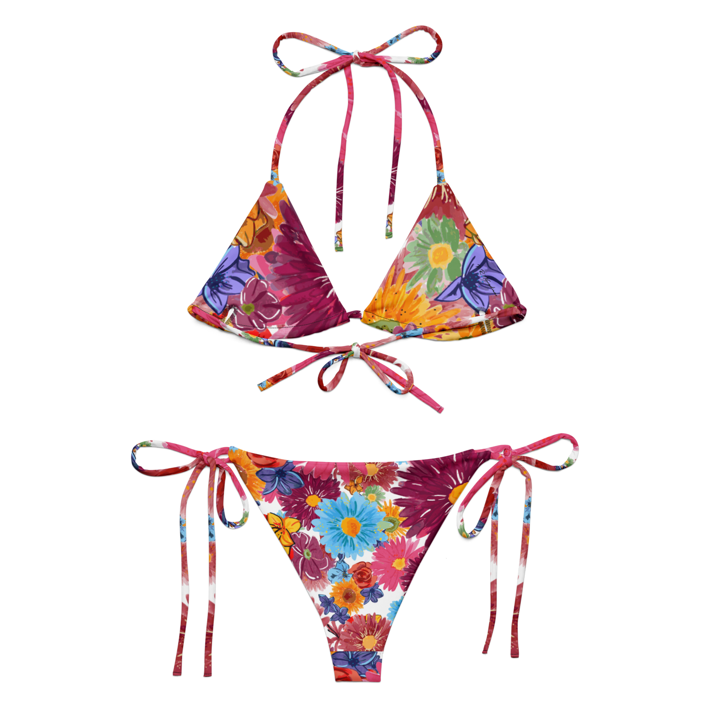 String bikini (Watercolor Flowers)