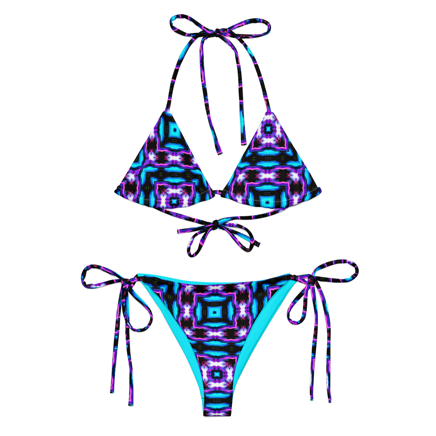String bikini (Neon Purple & Blue)