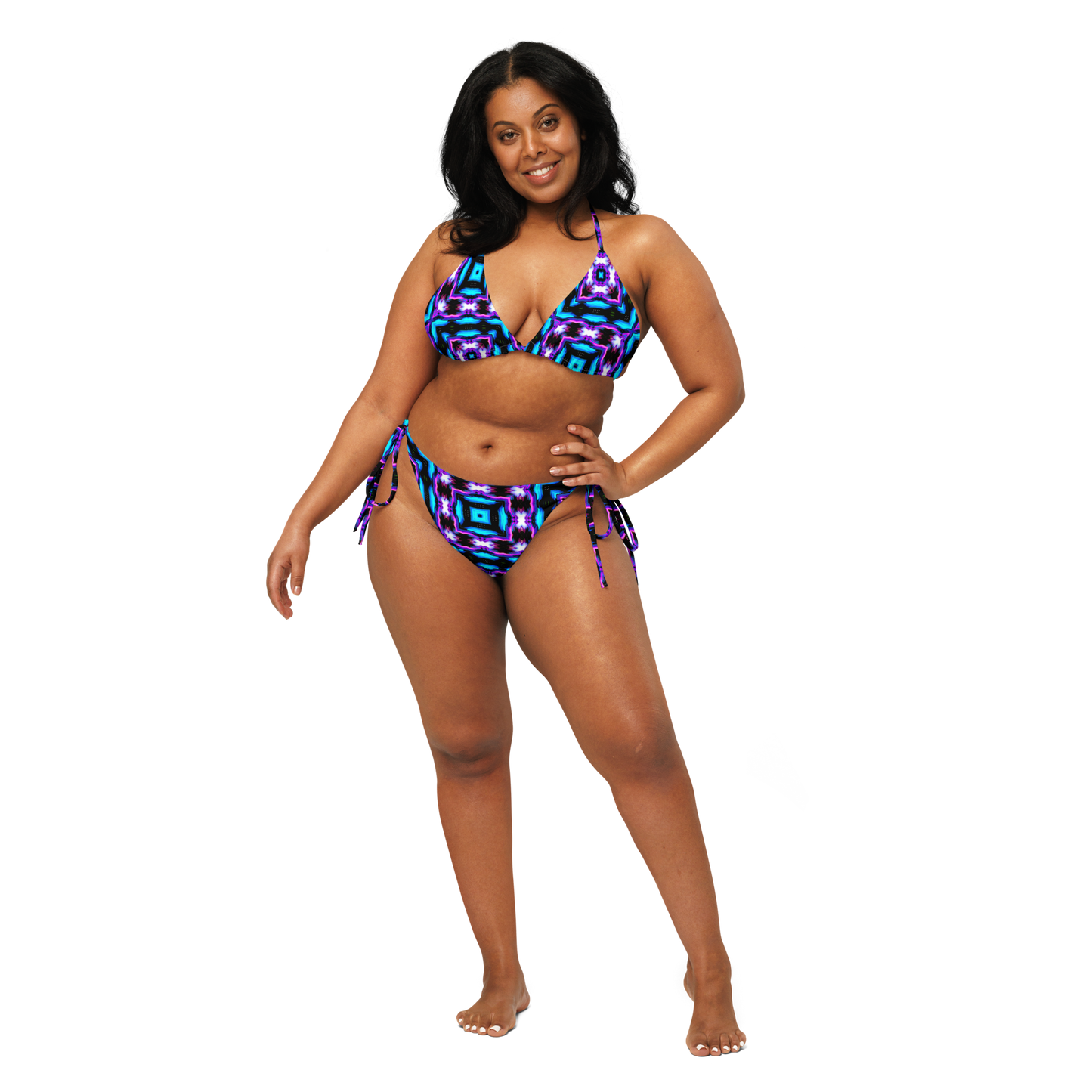 String bikini (Neon Purple & Blue)