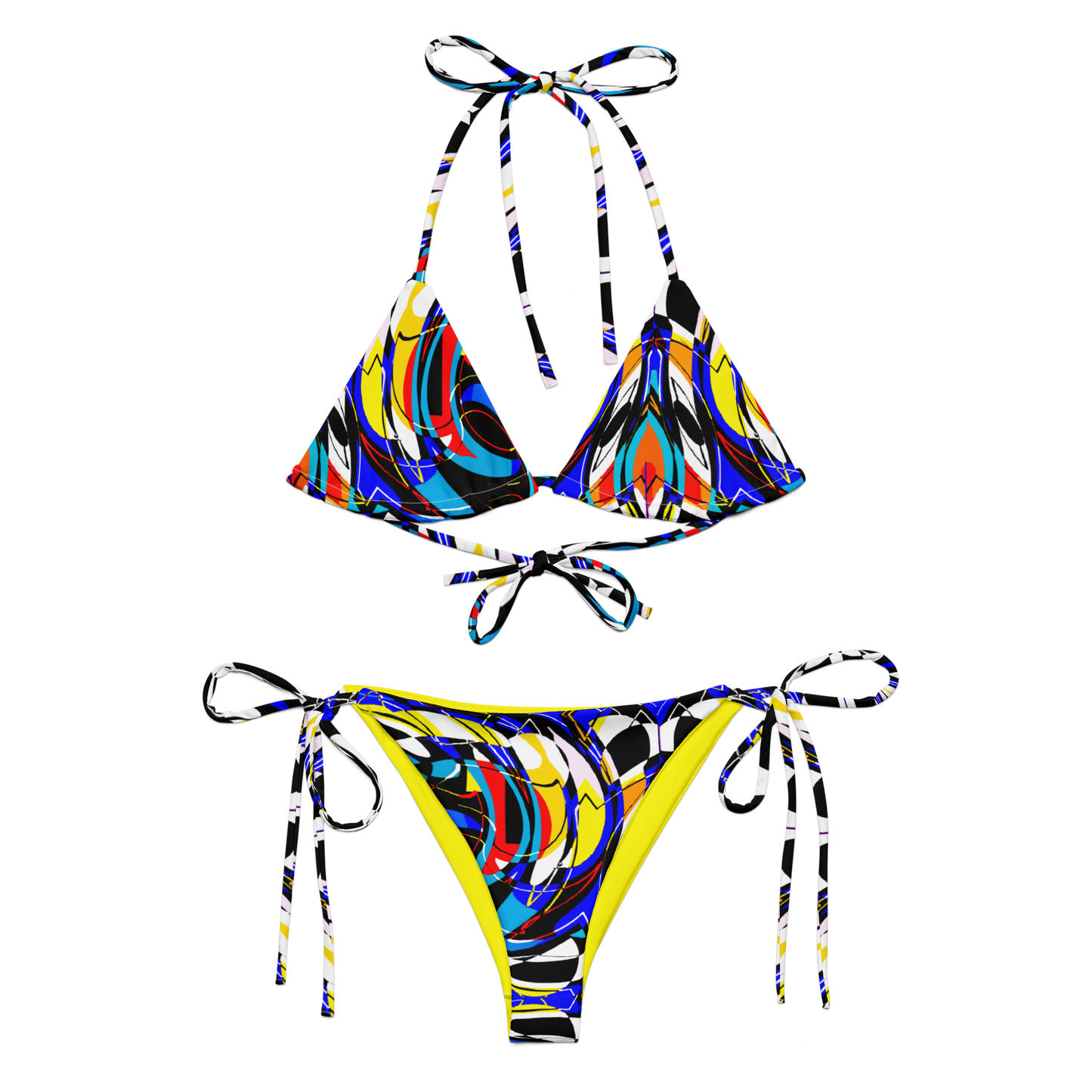 String bikini (Blue Swirls)