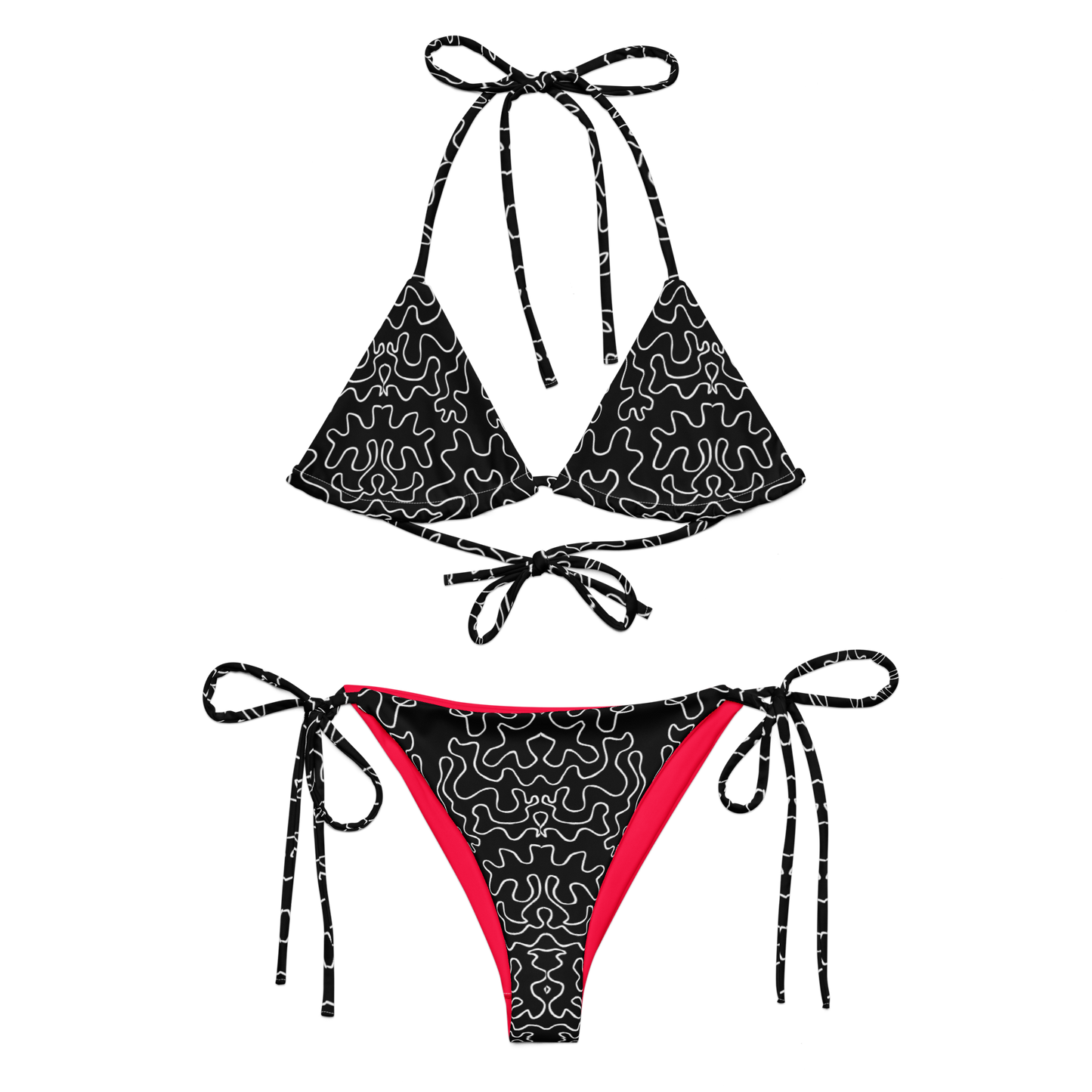 String bikini (Black & White Squiggle)
