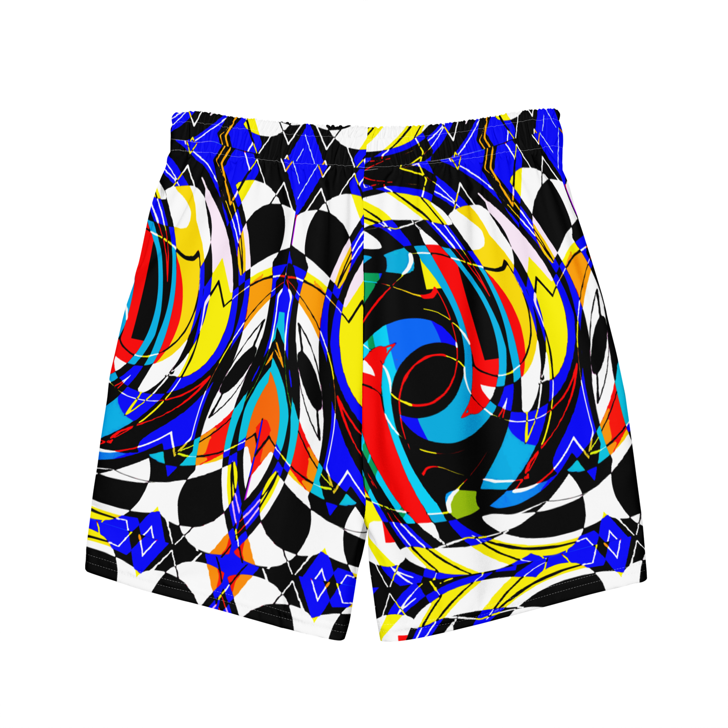 Men's swim trunks (Blue Swirls)