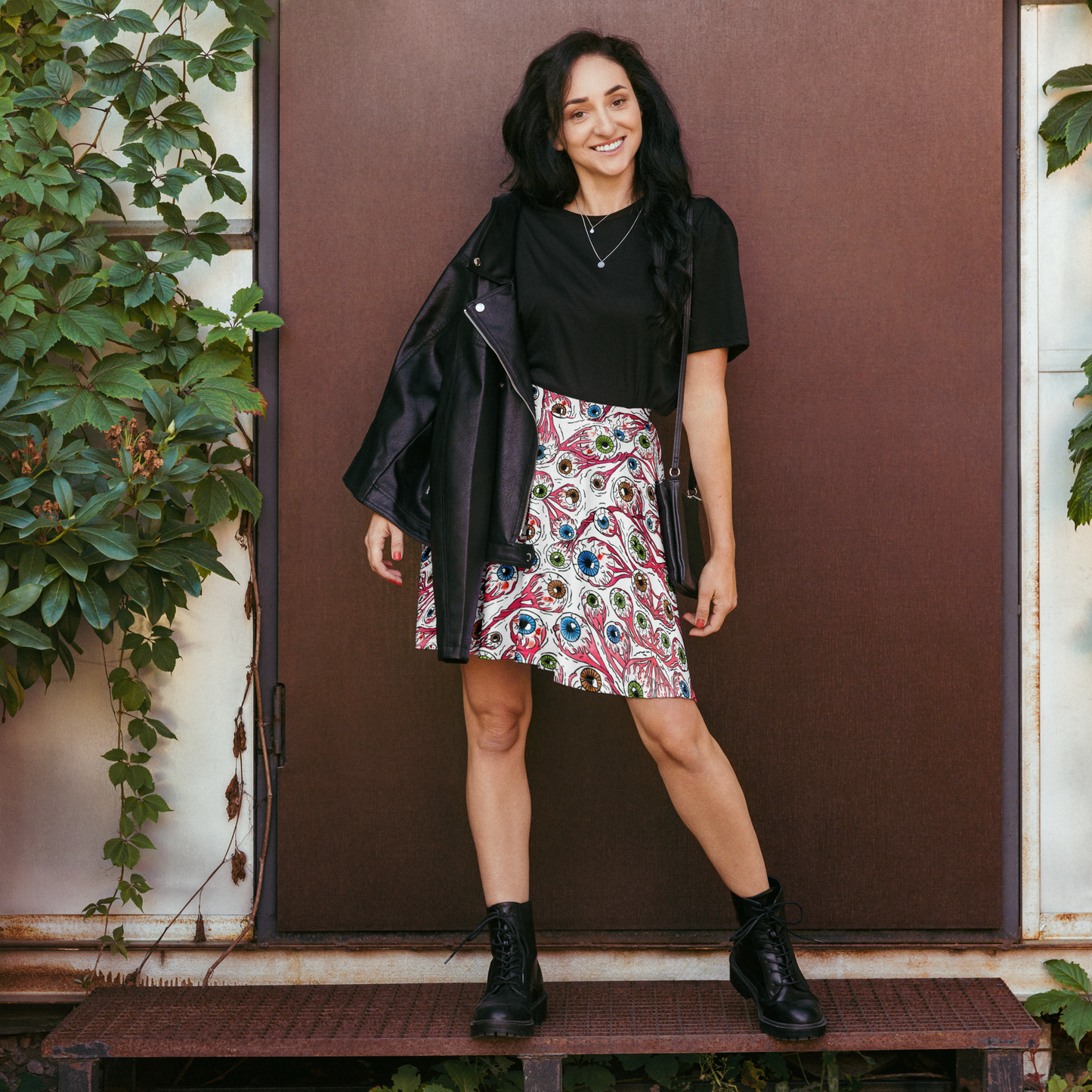 Skater Skirt (Eyeballs|White)