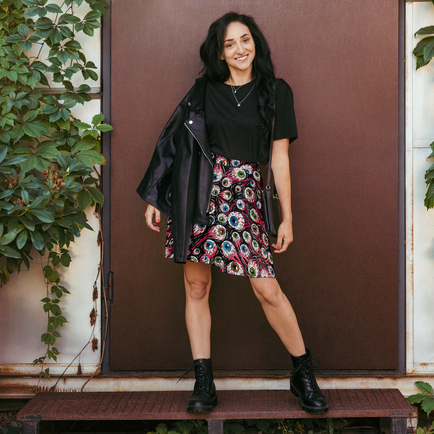Skater Skirt (Eyeballs|Black)