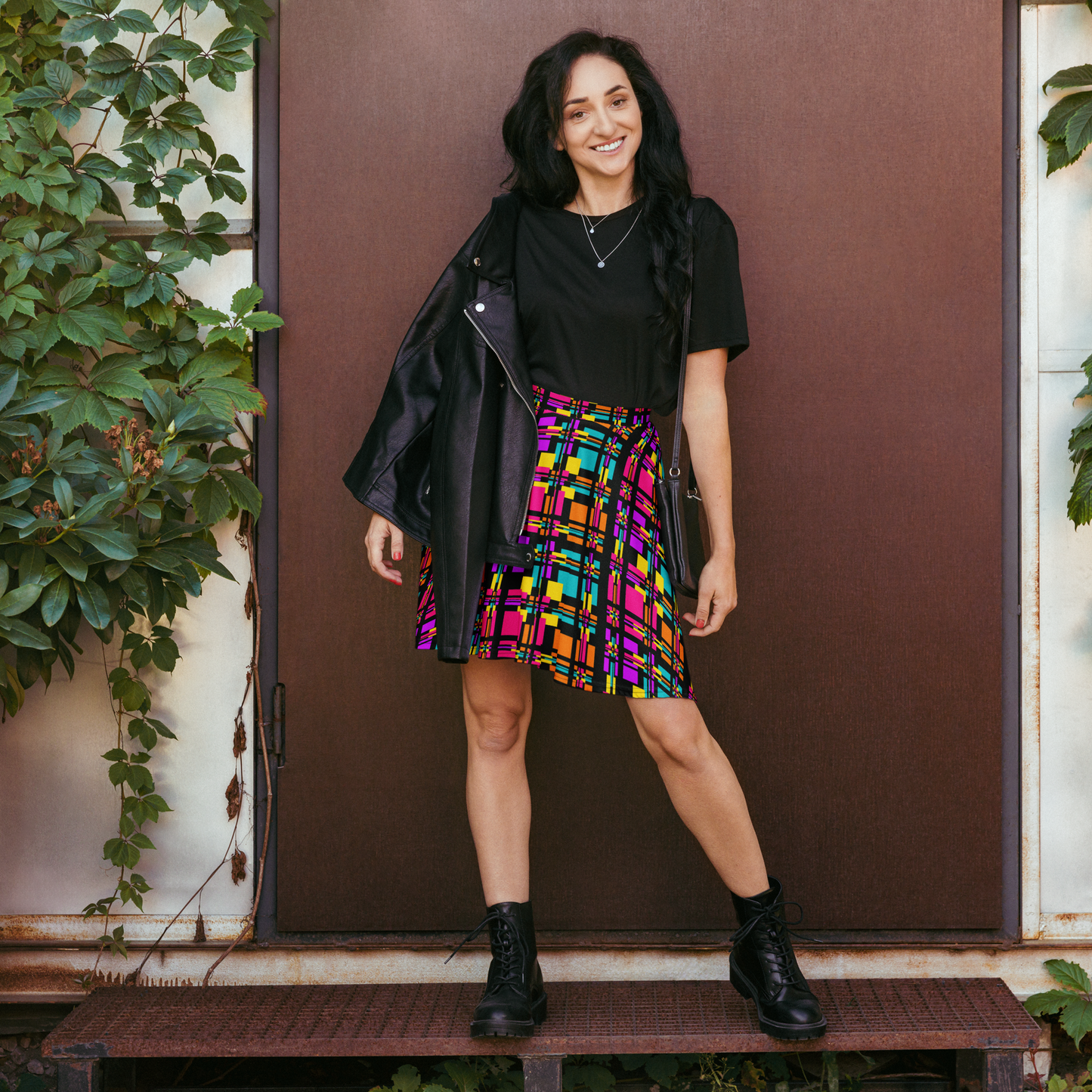 Skater Skirt (Rainbow Plaid)