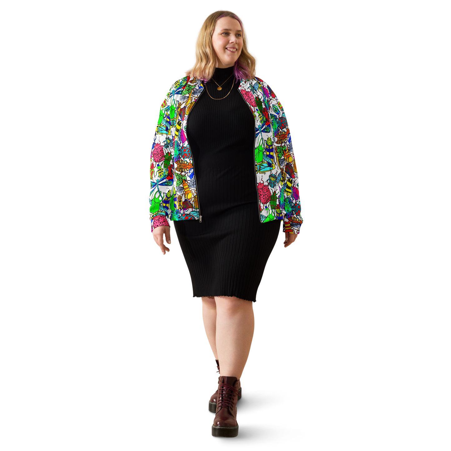 Unisex Bomber Jacket (Bugs|White)