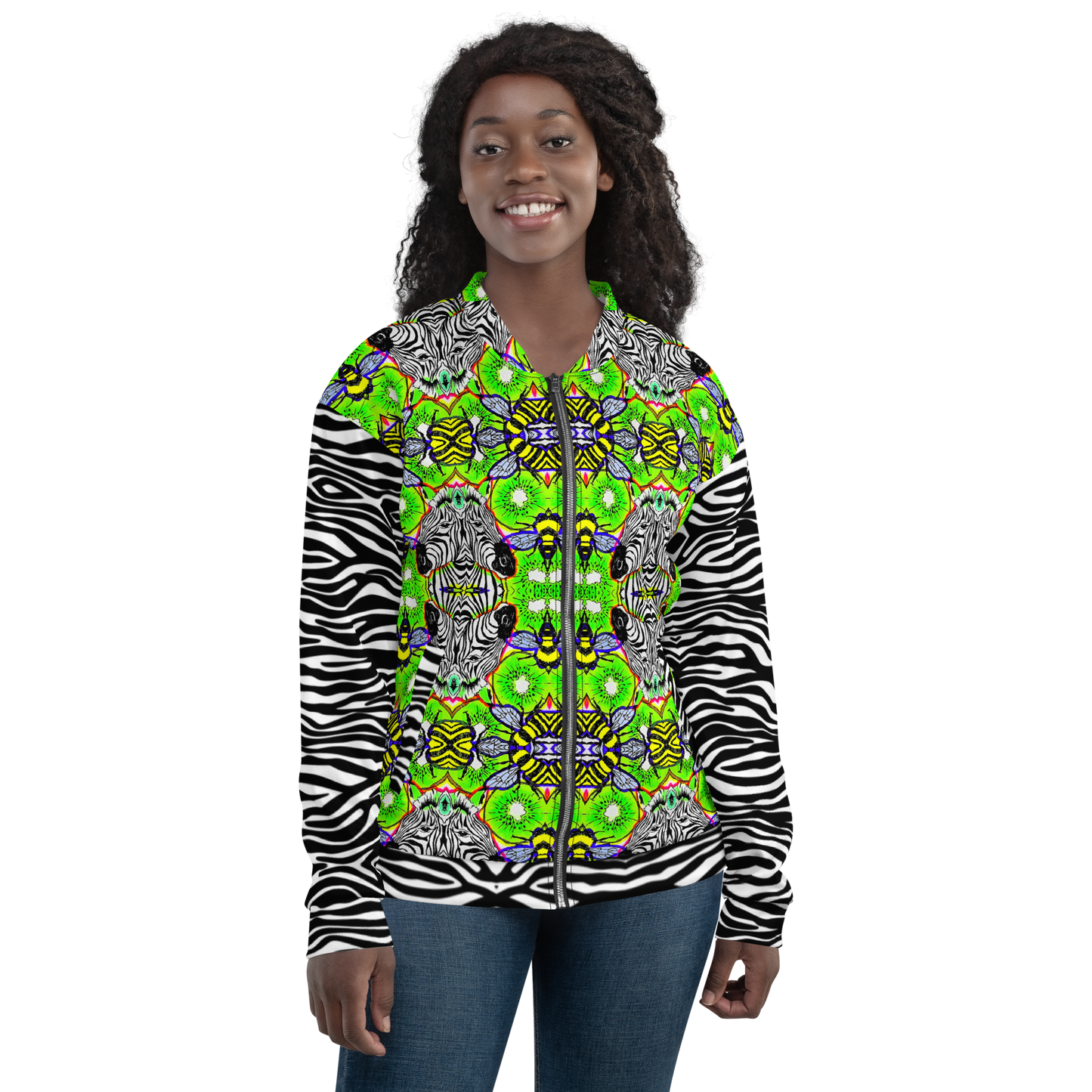 Unisex Bomber Jacket (Zebra)