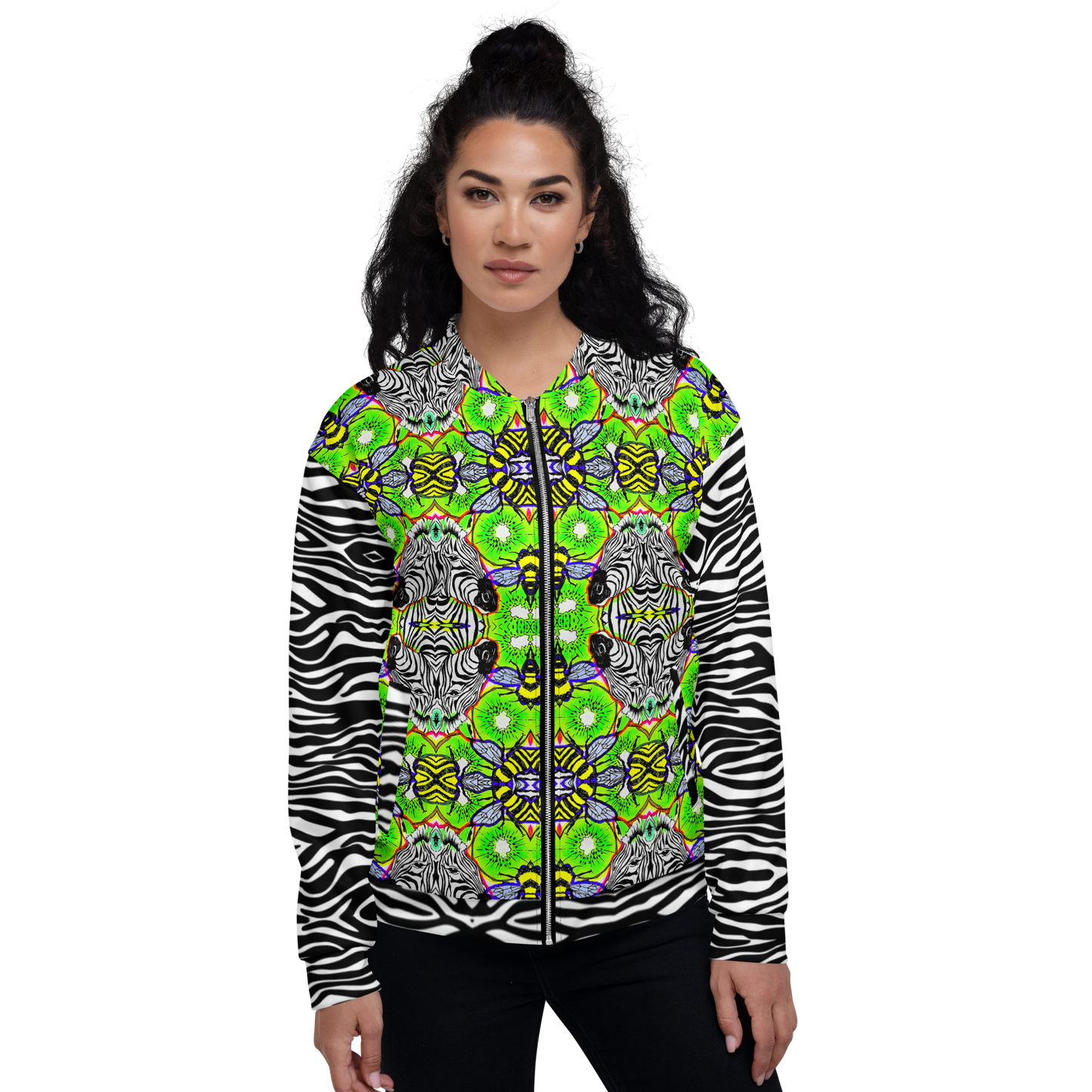 Unisex Bomber Jacket (Zebra)