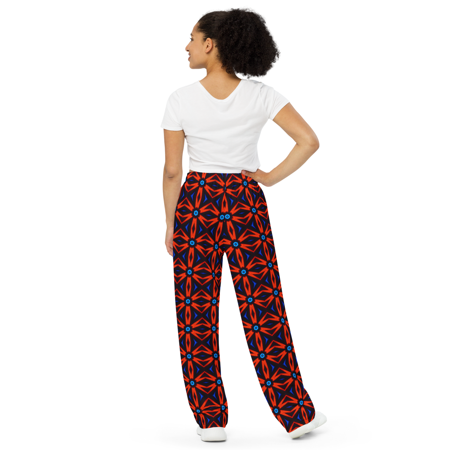 Unisex wide-leg pants (Red Star)