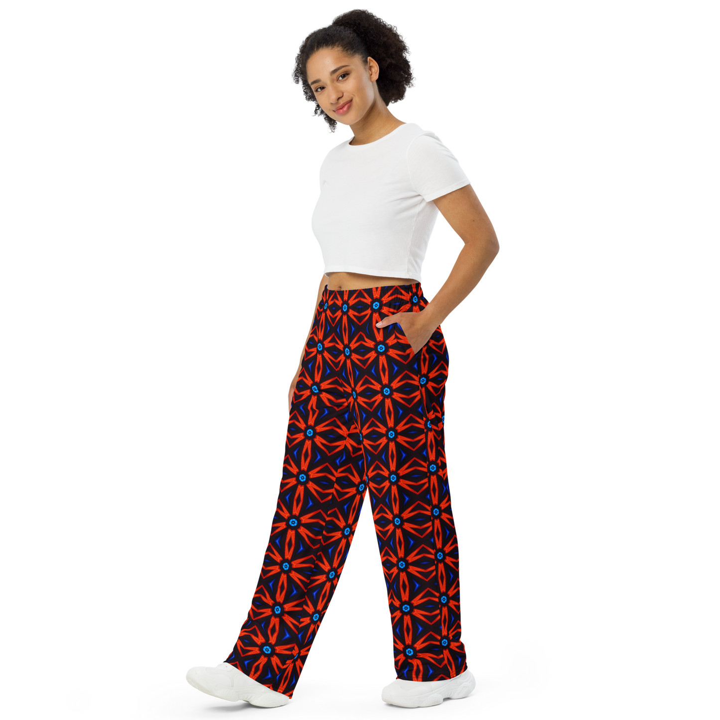 Unisex wide-leg pants (Red Star)