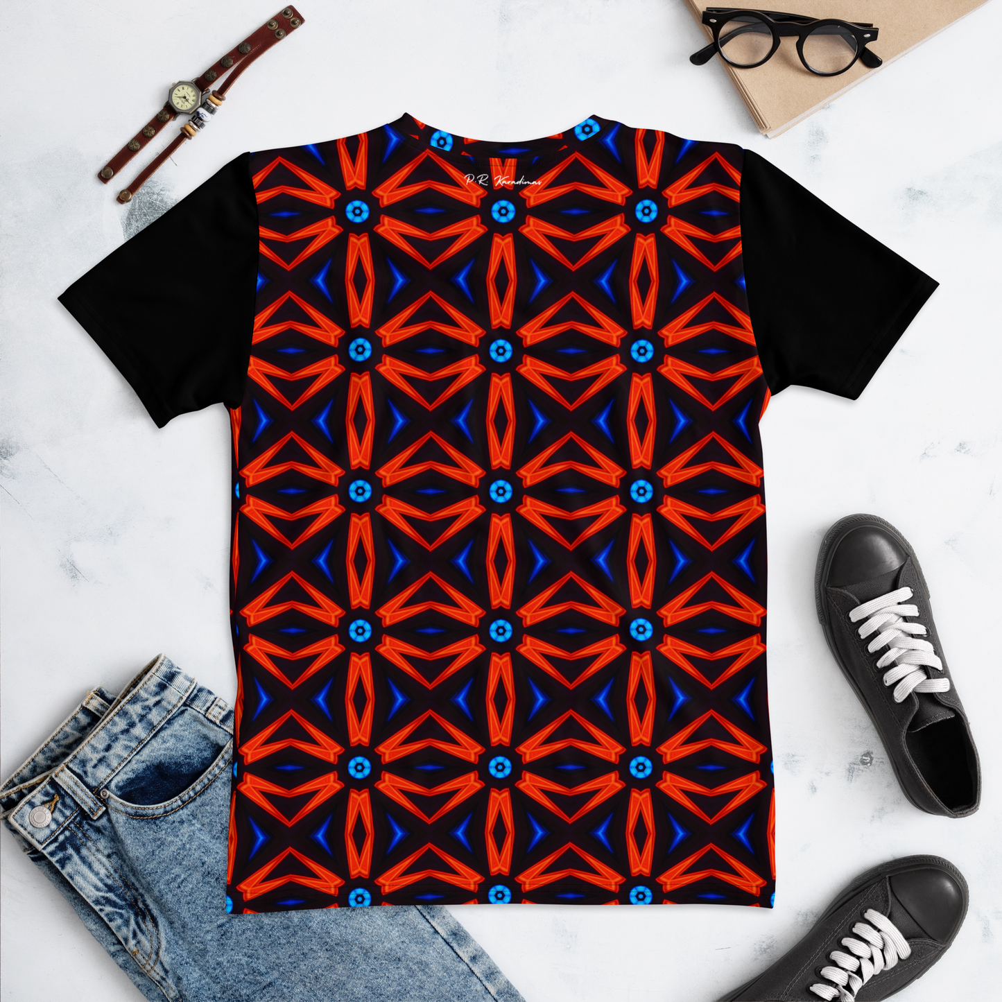 Women's T-shirt (Red Star|Black Sleeves)