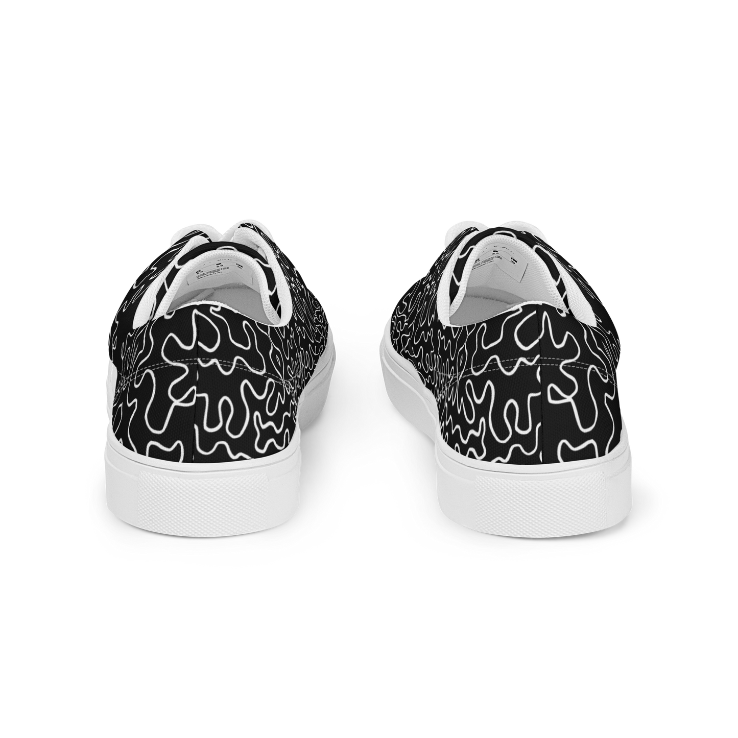 Women’s lace-up canvas shoes (Black & White Squiggle)