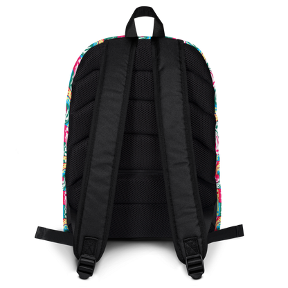 Backpack w/ Front Pocket (Pink Waves)