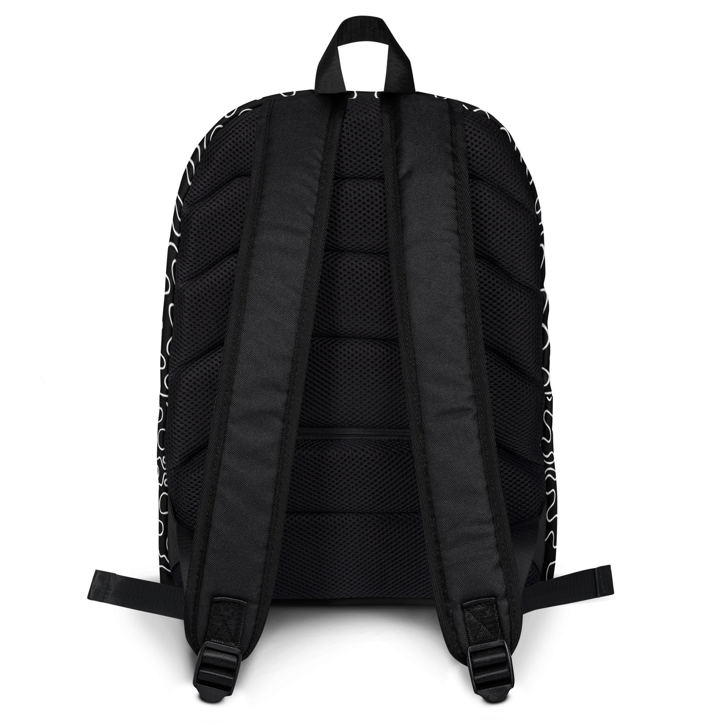 Backpack w/ Front Pocket (Black & White Squiggle)