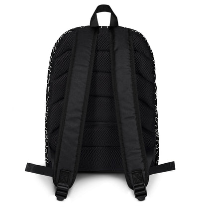 Backpack w/ Front Pocket (Black & White Squiggle)