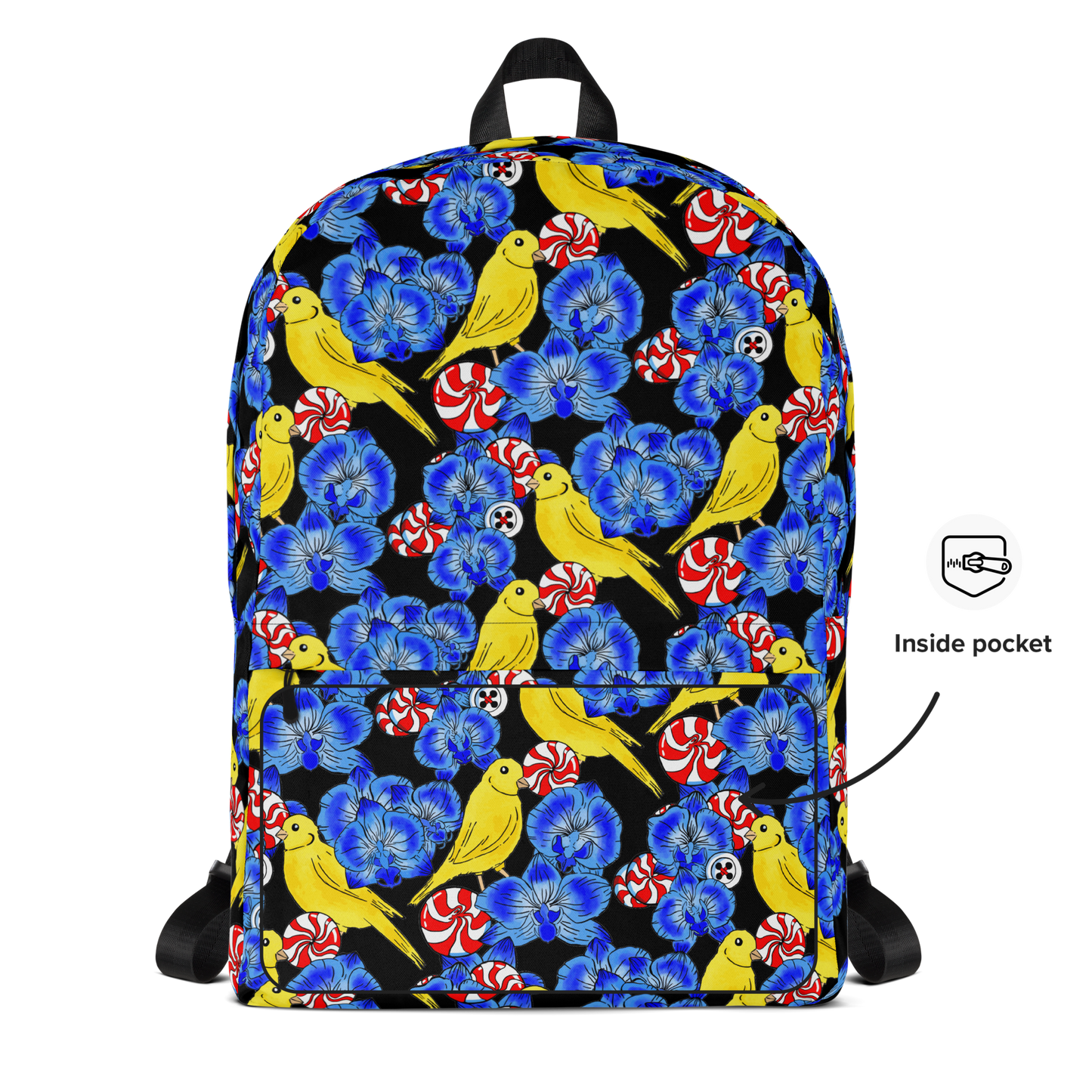 Backpack w/ Front Pocket (Canaries & Orchids)