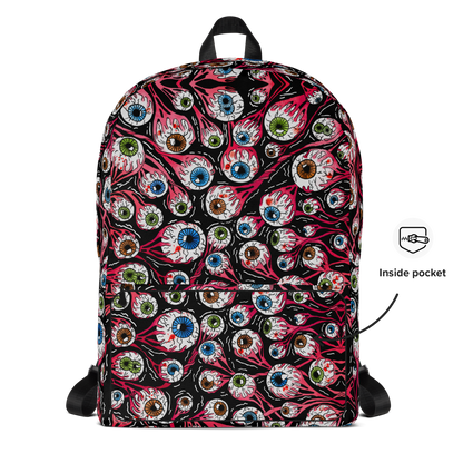 Backpack w/ Front Pocket (Eyeballs|Black)