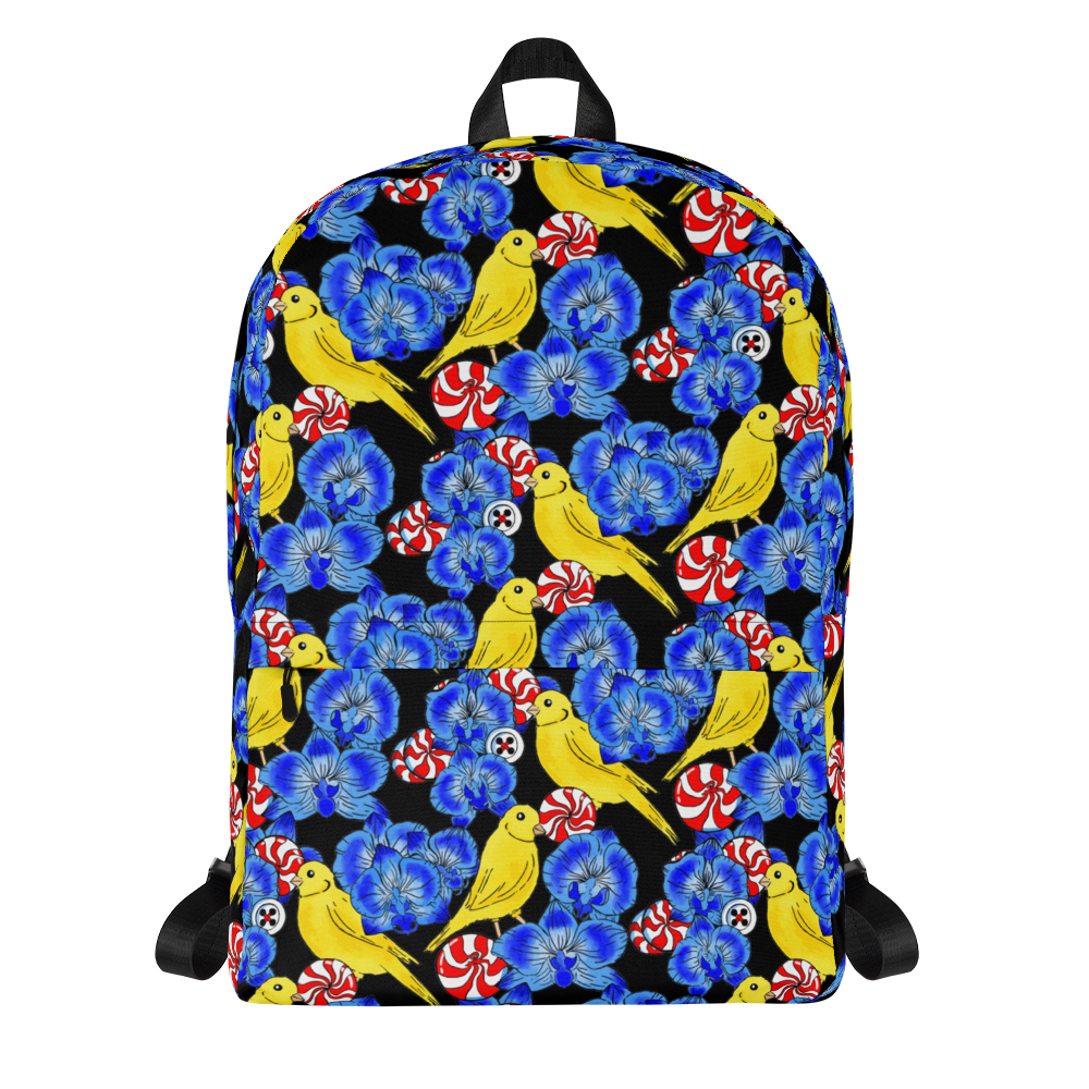 Backpack w/ Front Pocket (Canaries & Orchids)