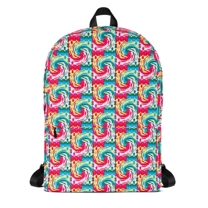 Backpack w/ Front Pocket (Pink Waves)