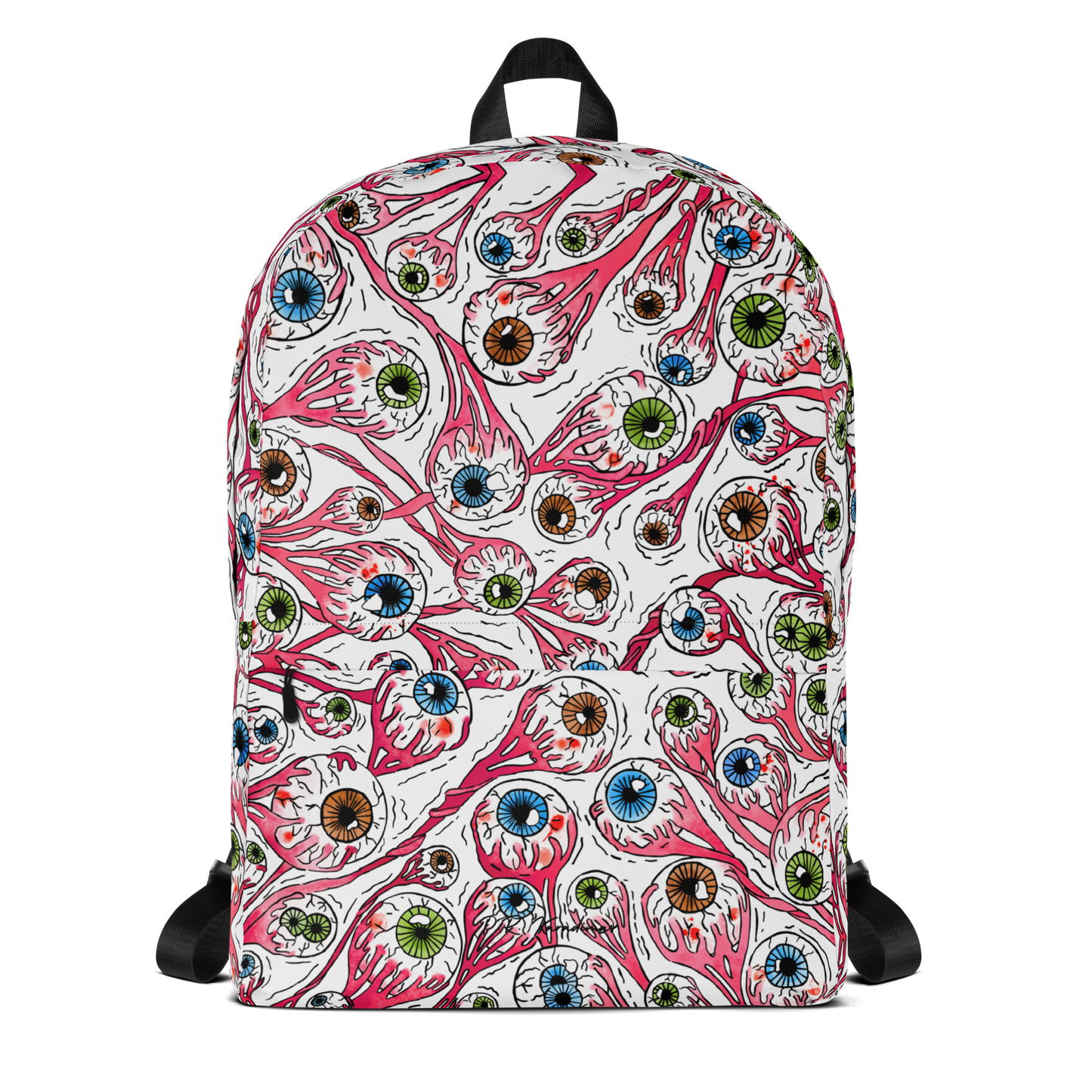 Backpack w/ Front Pocket (Eyeballs|White)