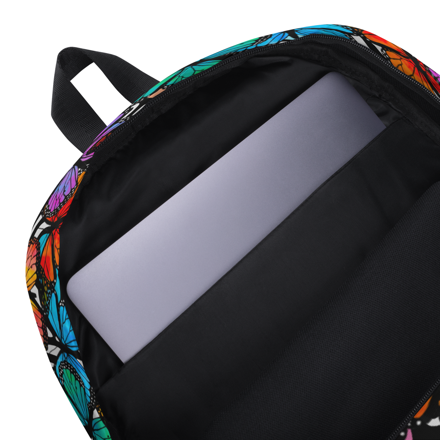 Backpack w/ Front Pocket (Butterflies - Black & White)