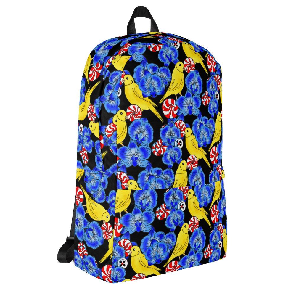 Backpack w/ Front Pocket (Canaries & Orchids)