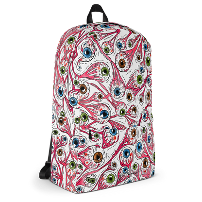 Backpack w/ Front Pocket (Eyeballs|White)