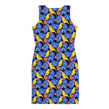 Bodycon dress (Canaries & Orchids)