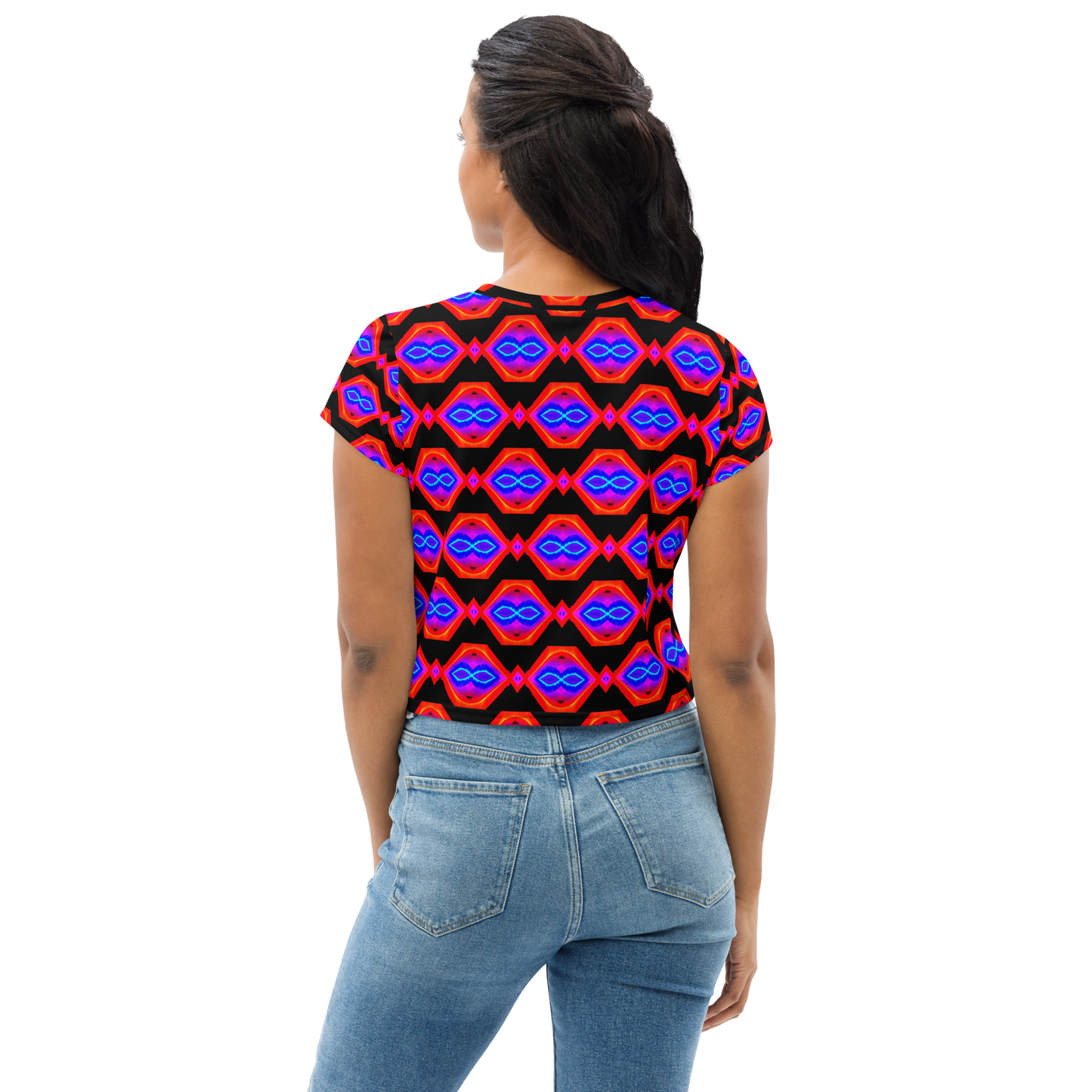 Crop Tee (Neon Honeycomb)