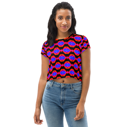 Crop Tee (Neon Honeycomb)